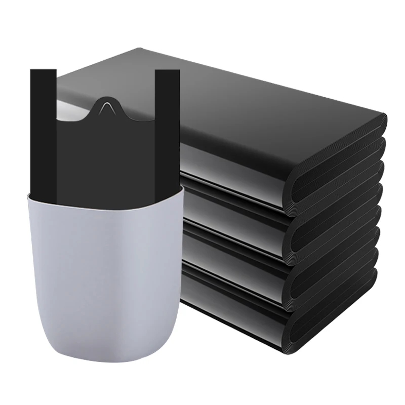 Wholesale Plastic waterproof HDPE outdoor use bag disposable trash bags with portable for packing garbage 70*80cm ,15g per