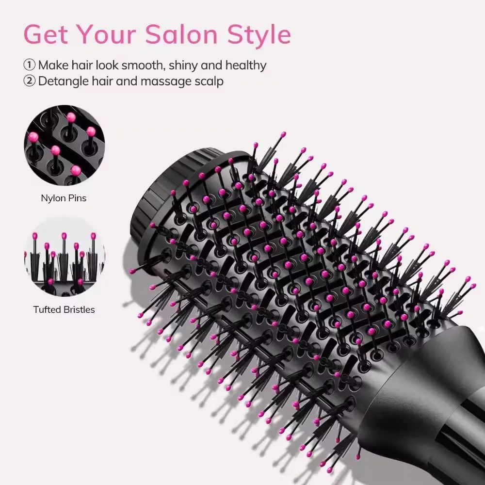 Hot Air 3-in-1 Blow Dryer Brush Ceramic Plate 1000W Power LED Display Household Hotel Use Hair Straightener