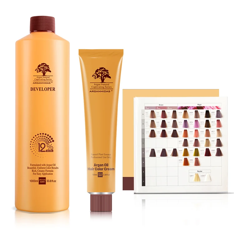 Arganmidas Professional Hair Dye Bleaching Powder Salon Use Hair Colour Chart Natural Hair Color Developer
