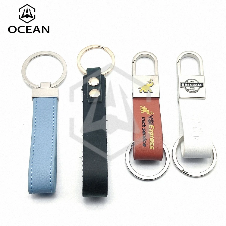 Promotional Gift Custom Embossed Logo Laser Engraving Car Pu Leather keychain leather measuring tape