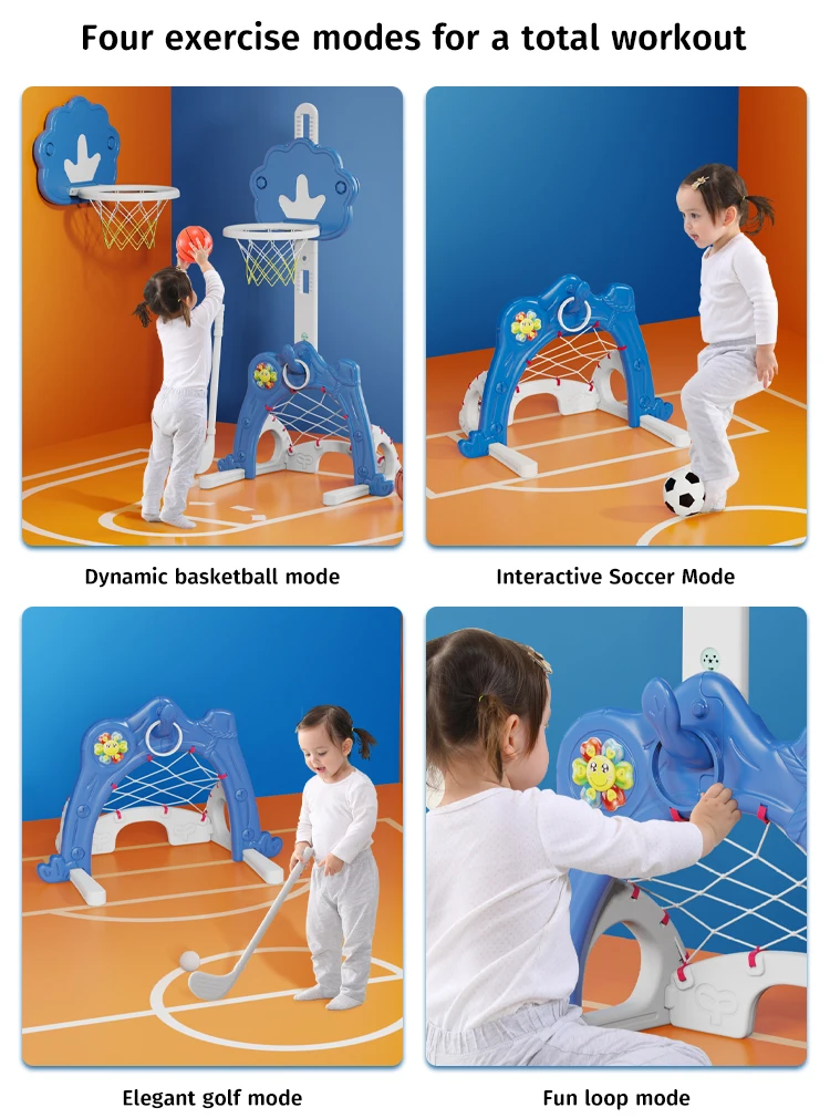 MIGO Bear Adjustable Baby Multifunctional Golf Soccer Shooting Frame Mini Rack Portable Kids Ring Toy Stands Basketball Hoop