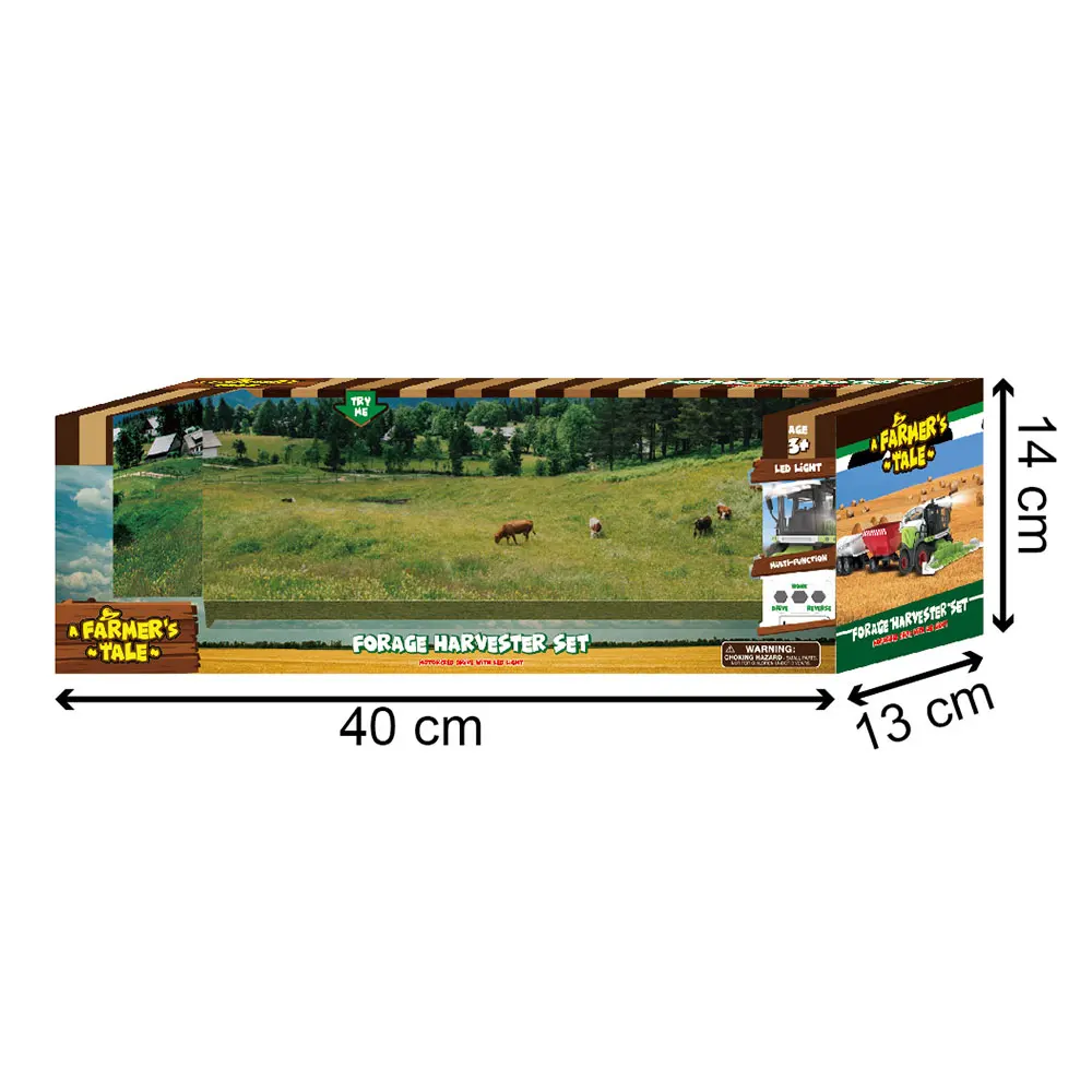 With sound rice harvester trailer tractor friction toy vehicle