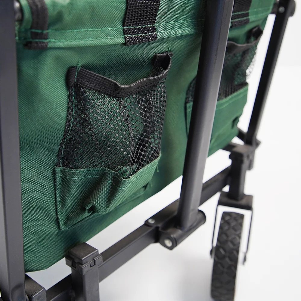 Foldable Collapsible Folding Outdoor Utility Wagon with Big All-Terrain Beach Wheels