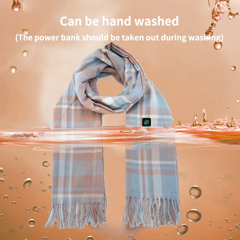 Autumn Winter Indoor Outdoor Ski Working Use Heated Scarf with Neck Heating Pad, Rechargeable USB Smart Heating Scarf Shawl