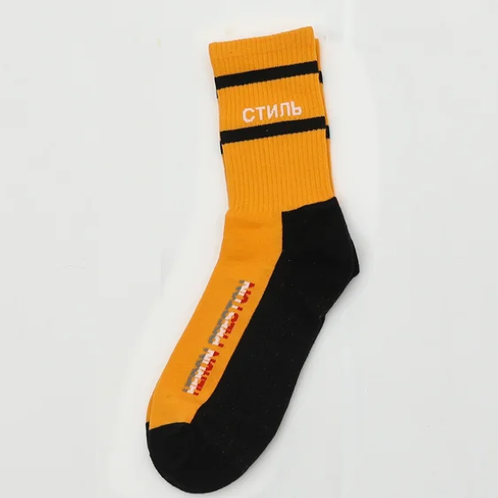 Quality jacquard letter brand crew cotton funny sports European oil painting men women custom logo designer socks wholesale