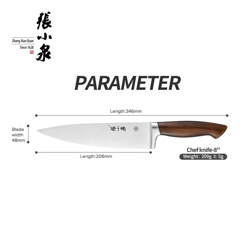 Classic Wood Grain Hollow Handle Kitchen Knife Cheap Stainless Steel Chef Knife