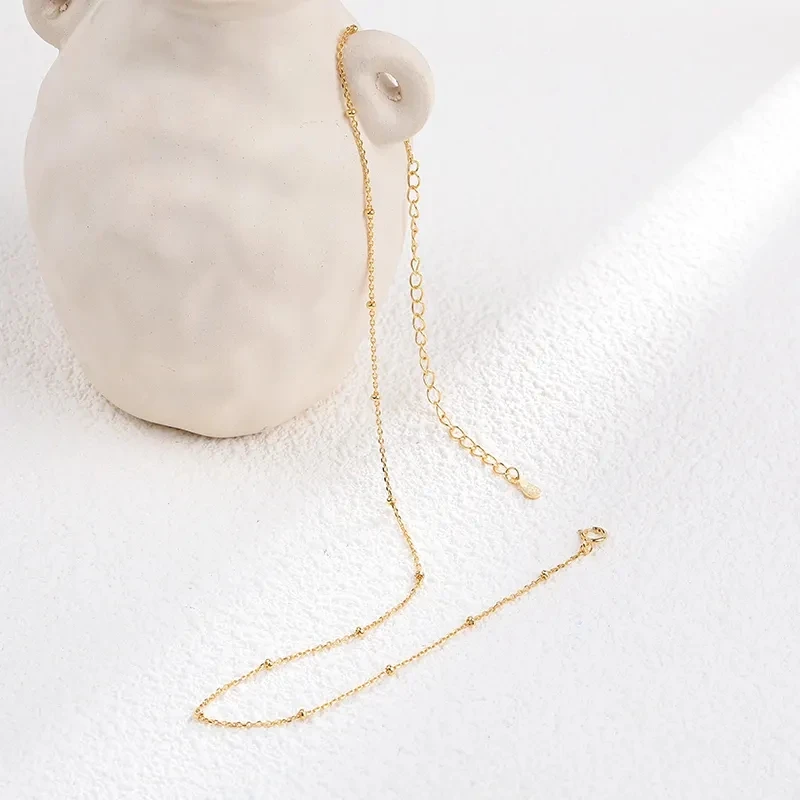 Minimalist Jewellery Necklaces Choker 925 Sterling Silver Bobble Chain Satellite Necklace