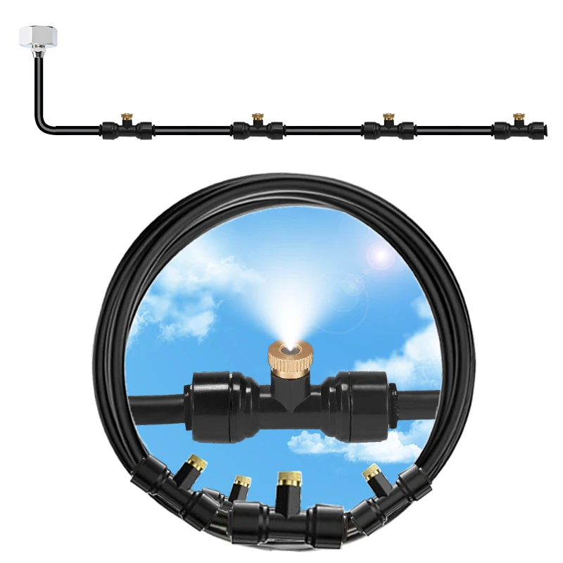 Filterwell Outdoor Water Misting Cooling System Portable For Patio Garden Trampoline Greenhouse Fan