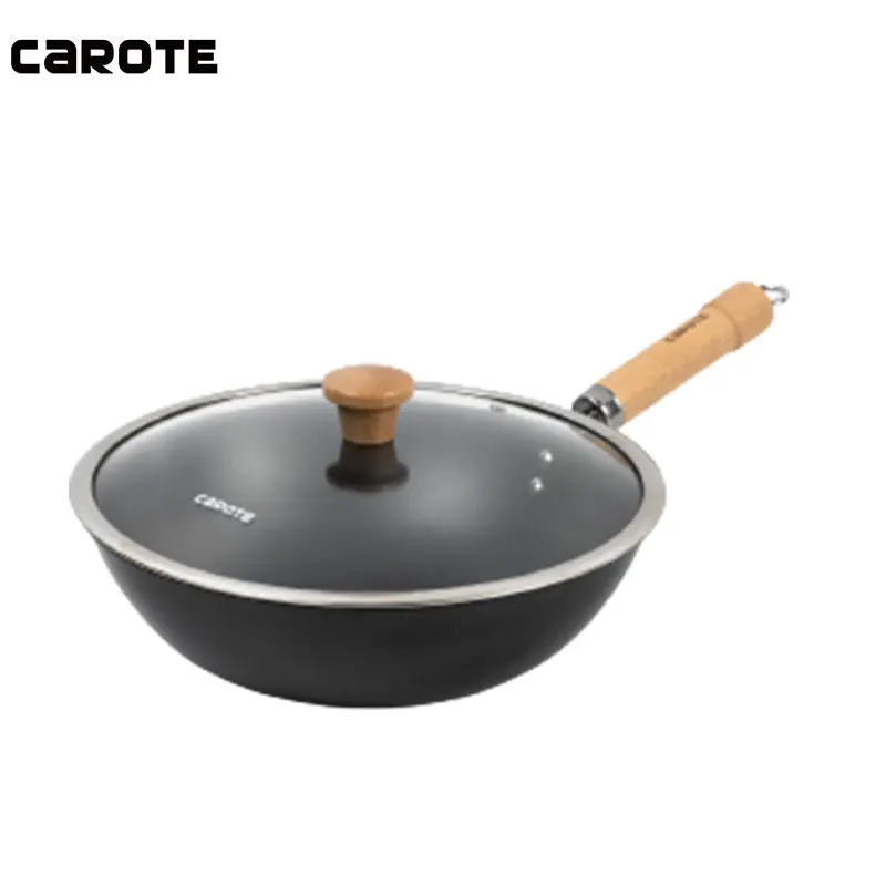 Carote Bbq 14-26cm Nonstick Frying Grill Pan Carbon Steel Steak Cast Iron Skillet Non Stick Fry Pan