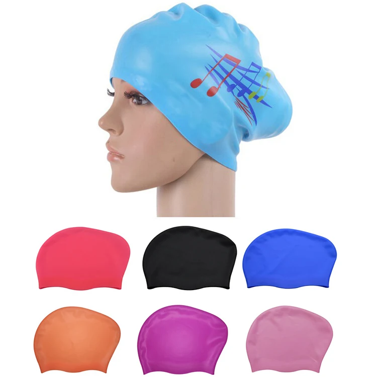 comfortable girls silicone swim cap water sports hat for women with long hair