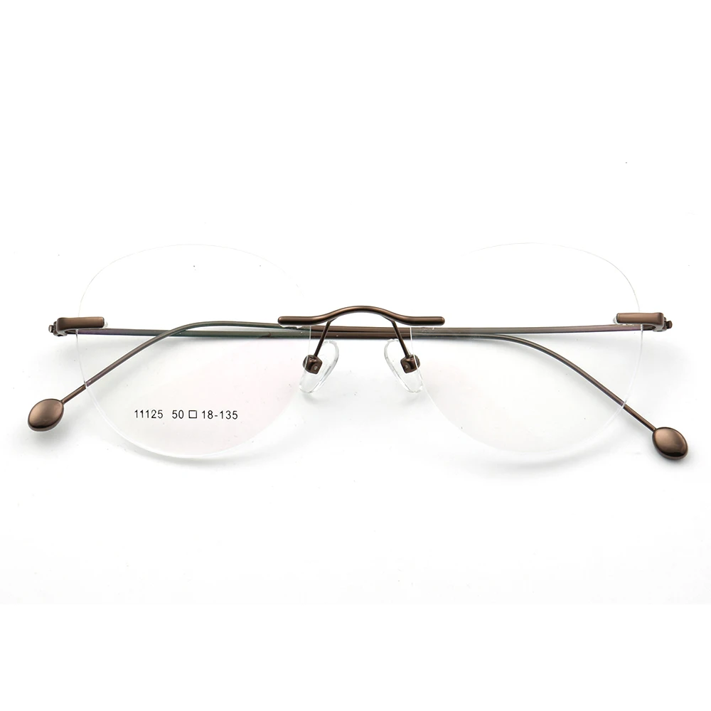 2019 new design  Wholesale  Rimless eyewear stainless steel Optical Frames 11125