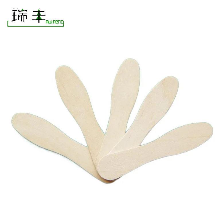 75mm logo printing Disposable natural Ice Cream Spoon Wooden Biodegradable