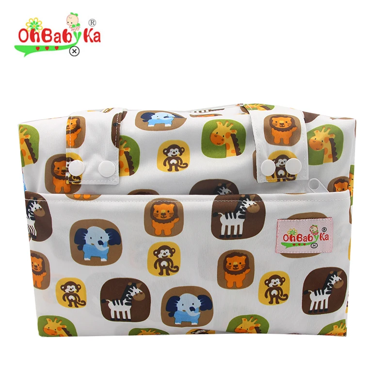 Ohbabyka Waterproof Reusable Washable Nappy Wet Dry Bags Travel Diaper Bag