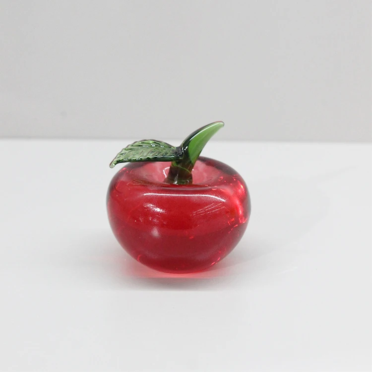 Christmas Birthday party Gifts Custom artificial crystal apple fruit Collection figurines art glass miniature decorations