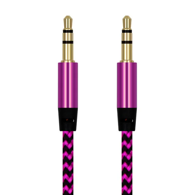 
Nylon Jack Audio Cable 3.5 mm to 3.5mm Aux Cable Male to Male Kabel Gold Plug 