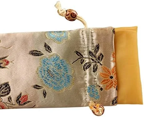 Wholesale Custom Silk Brocade Double Layer Drawstring Pouch Candy Sachet Wallet Jewelry Bag Chinese Style Comb Bag