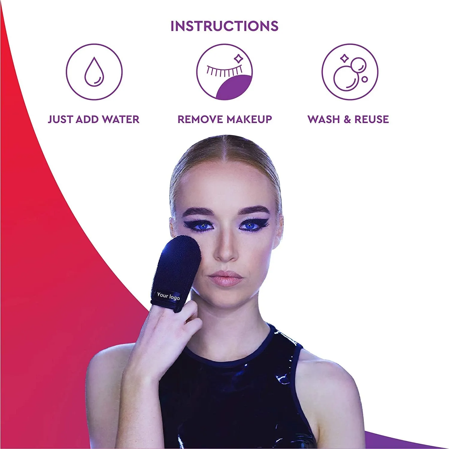 Коврик из микрофибры для снятия макияжа под глазами, 4 шт.