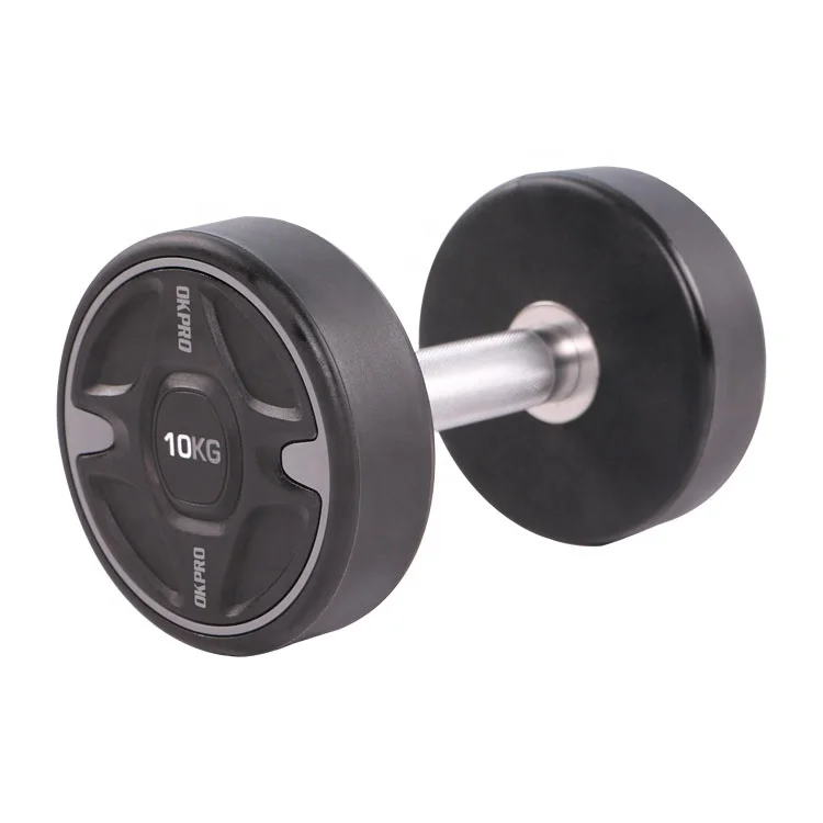 Free Weights Customized Logo Wholesale Commercial CPU Round Black Gym Dumbbell