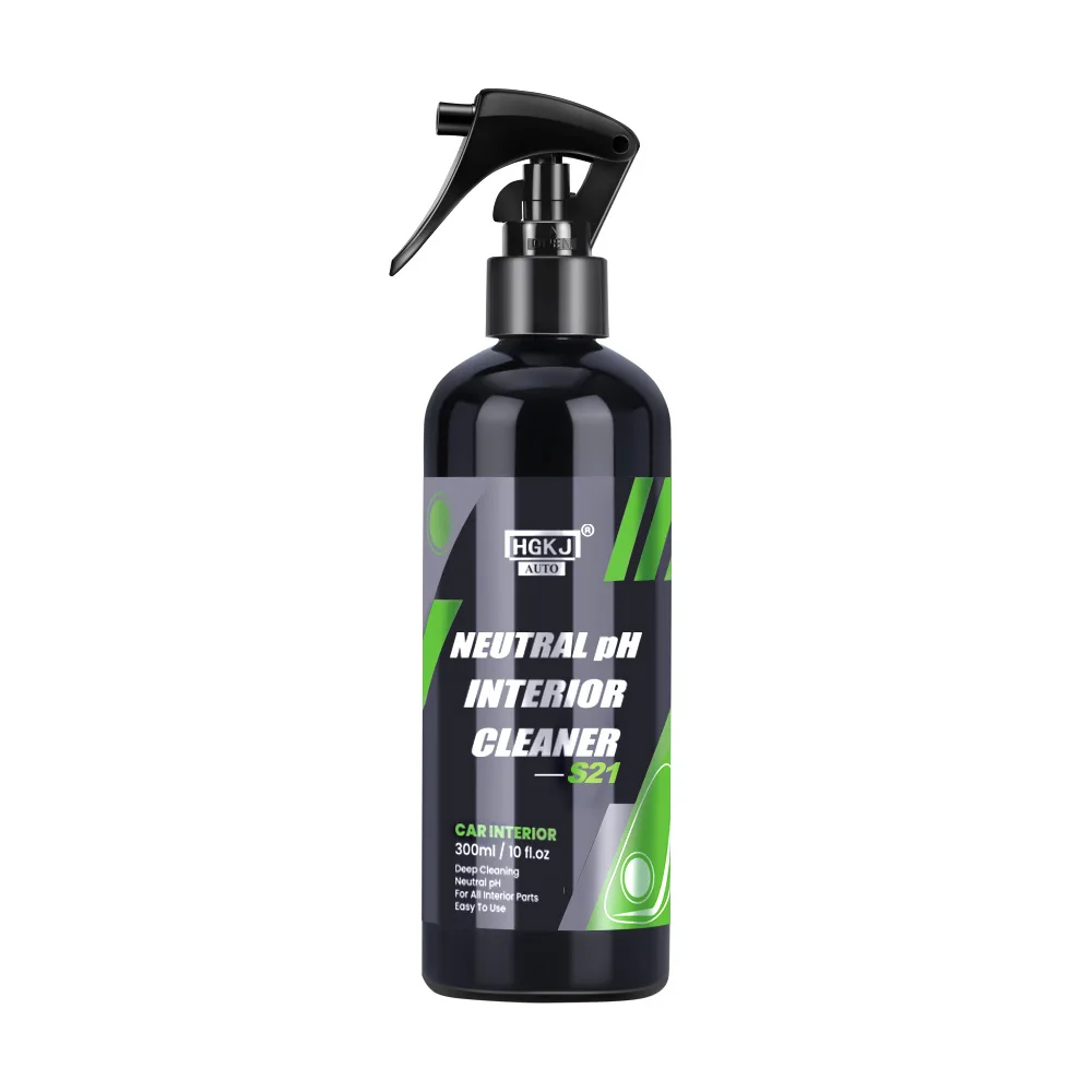 HGKJ S21 300ml Neutral pH Car Clean Interior Parts Plastic Refreshing Liquid Leather Repair Dry Foam Cleaner Spray Foaming Agent