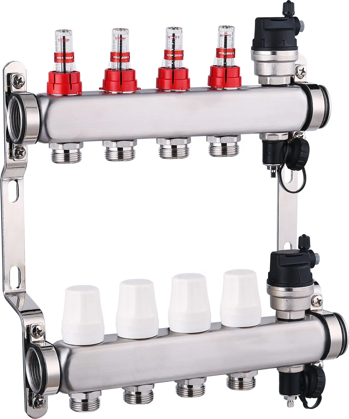 Factory price HOT sale  stainless steel  Manifold with large flow regulator Water Collector for Radiant Floor Heating Systems
