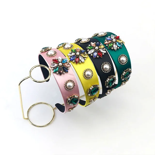 2021 Fashion Pearl Headband Baroque Headband Pure Color Large Size Hair Accessories