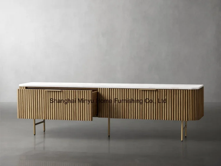 Modern American Style Living Room Furniture Mid century-style TV cabinet Solid W Oak wood Low Media Console