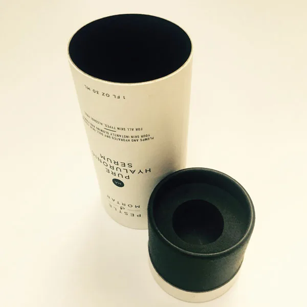 Foam rubber inside Cardboard tube packaging for glass dropper bottle