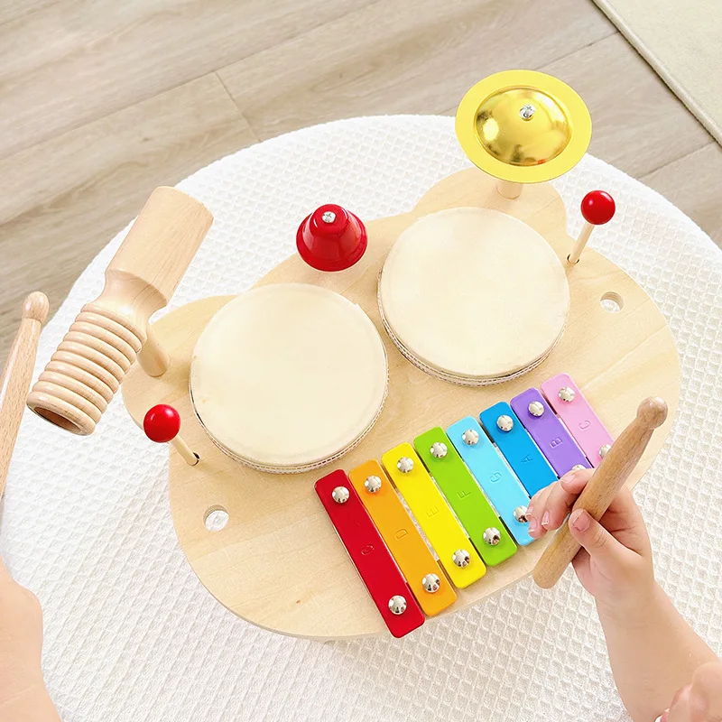 2024 New Design Music Toy Wooden Musical Instrument Toys for Kids Montessori Musical Percussion Set Kids Educational Toys