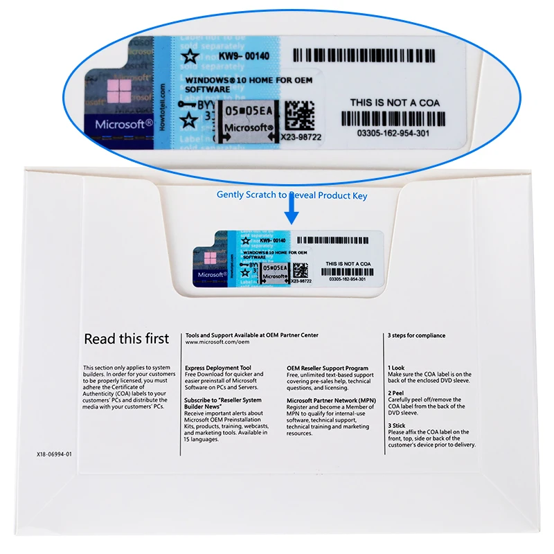 Windows 10 home OEM license key activation online windows 10 32bit 64 bit oem dvd pack