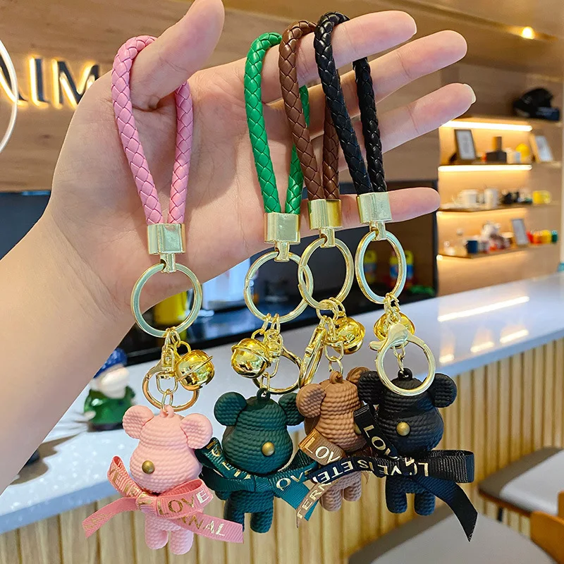 Hot Sale Car Accessories Keychains Gift Cool Metal Key Chains Bags Pendant Cute Bear Keychains