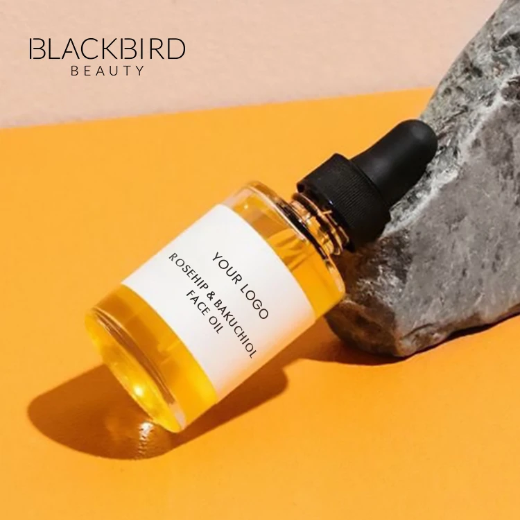 Private Label Skincare Product Customized Your Logo Organic Face Oil Serum Bakuchiol Rosehip Facial Oil OEM Anti Aging Face Oil