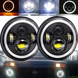 Car Led 7 inch Led Headlight For Lada Niva 4X4 Uaz Hunter For Land Rover Defender for Nissan Patrol Y60 For Mazda Miata MX5