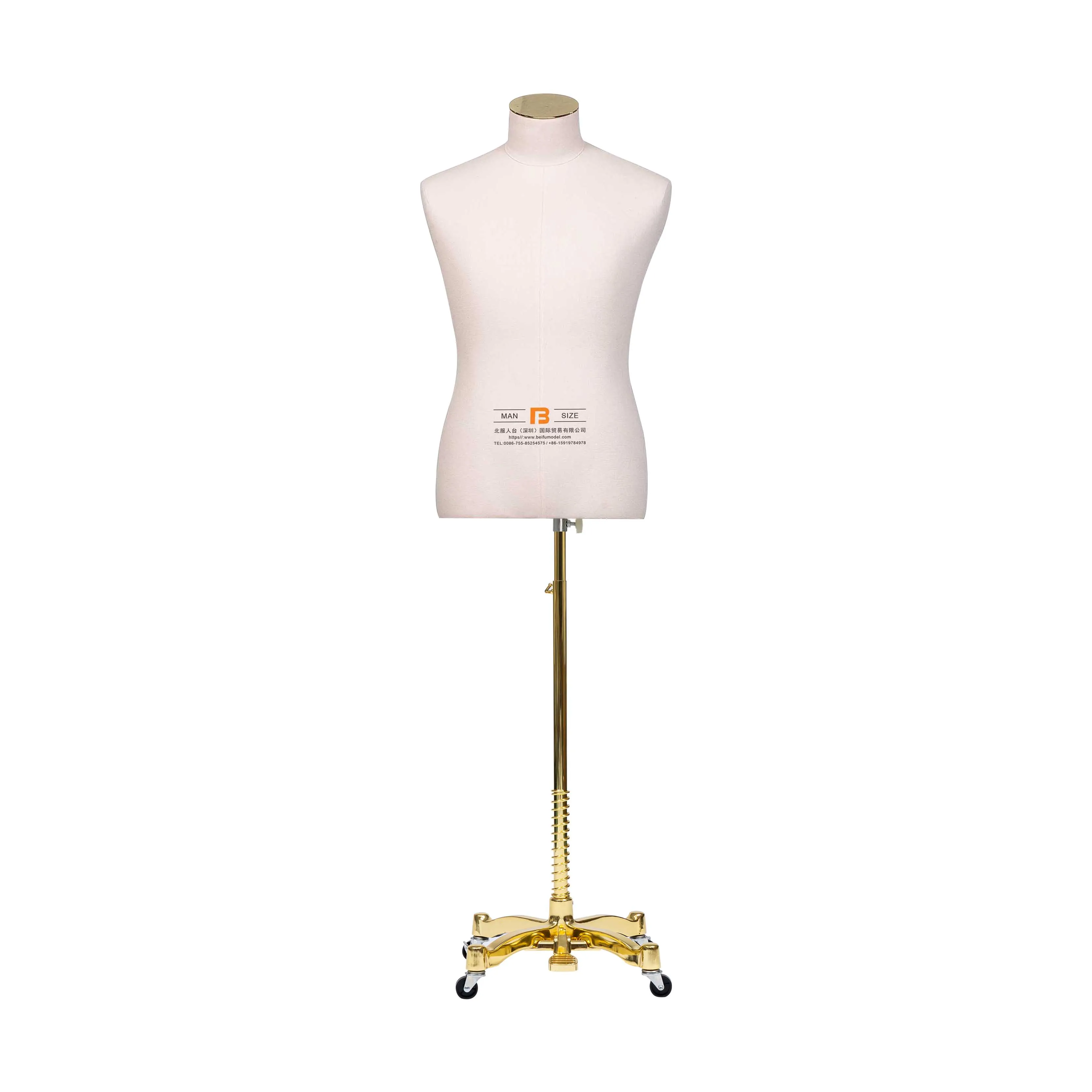 Beifuform half body uniform male dummy CN size mannequin for tailoring high quality dress form with base dummy can pin