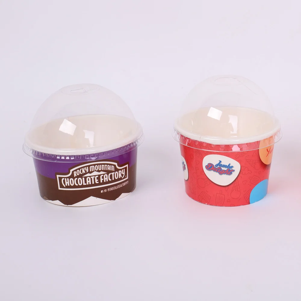 Frozen Degradable Lolli Cone Calippo Tube Davieded Yogurt With Fruits Sundae Paper Cupspaper Ice Cream Cup