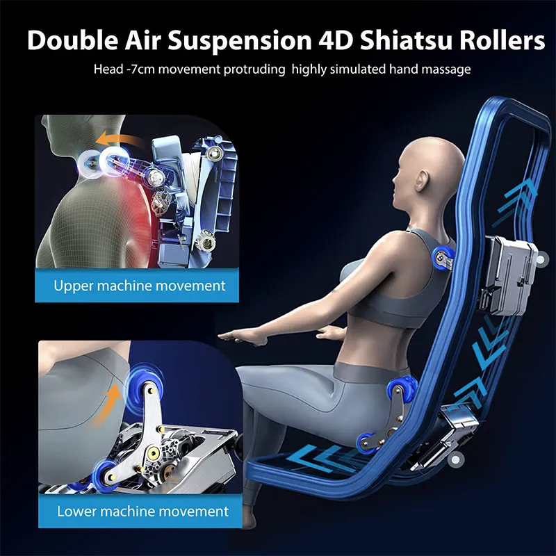 Leather Modern Ergonomic Calf Roller Relaxing Chair Massage Zero Gravity Home Electric Full Body Care 5D Massage Chair