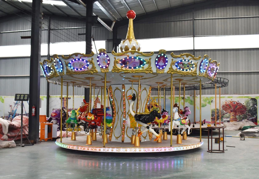 Best Quality Kiddie Rides 12 Seats Small luxury Carousel for Sale Amusement Park Horse Carousel