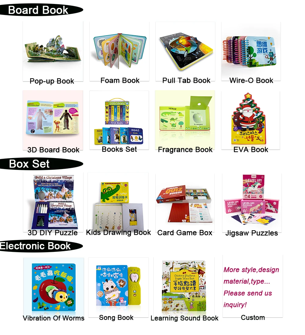 Factory Price Customized pop-up Board Book Binding Finishing Type Design OEM/ODM pop up Board Book