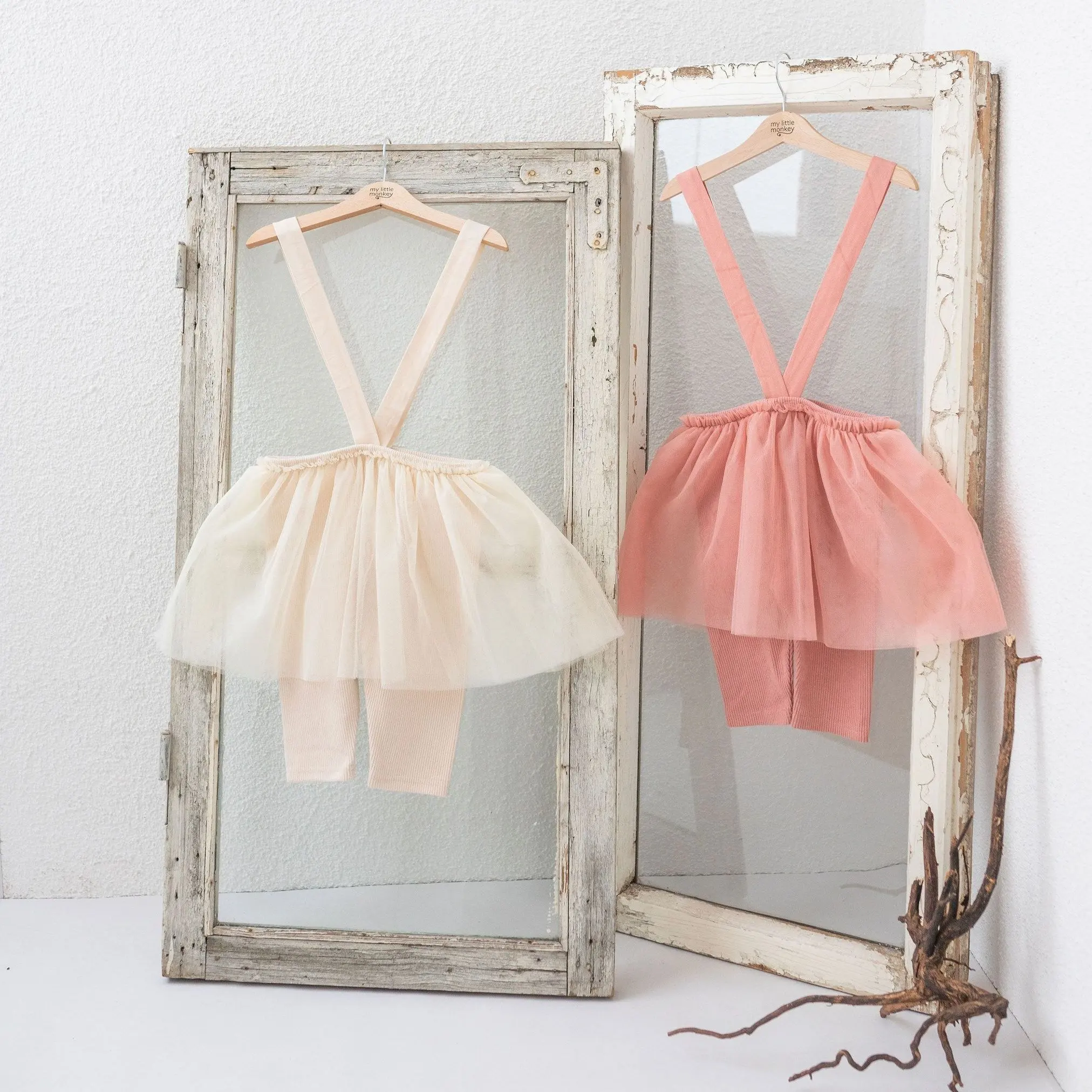 Cotton&Spandex 250GSM Baby Girls Dresses Cute Infant Dress Rib Knit Tulle Girl Skirt