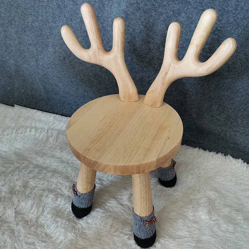 Детский мультяшный стул из массива дерева скамейка спинка стул