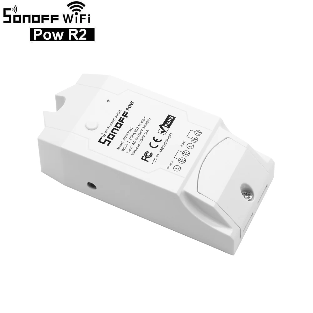 SONOFF Pow R2 WiFi Switch With Power Consumption Measurement WiFi Power Switch 15A Smart Wifi Switch Controller Works with Alexa