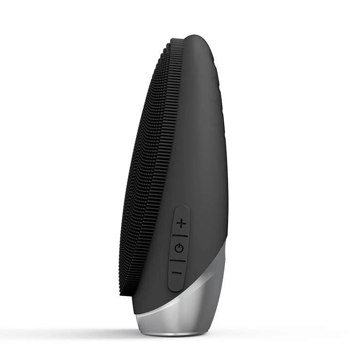 Longer Softer Liquid Silicone Facial Cleansing Brush with Massage Area on the back