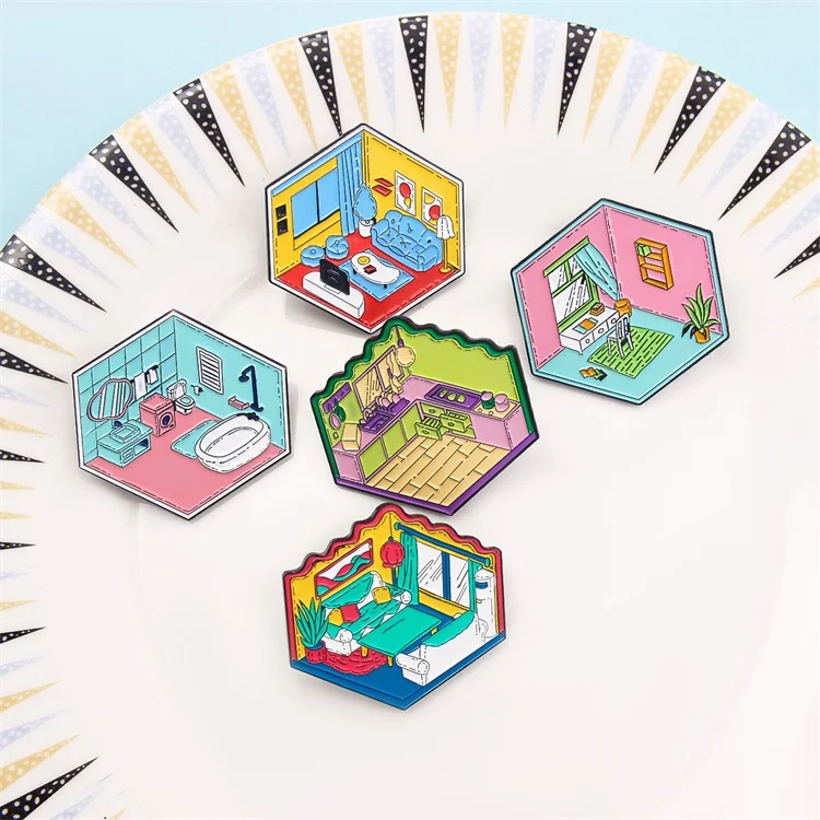 Enamel pins custom brooches women jewelry kitchen living room bathroom funny knit sweater manufacture hoodie hard hat badge pin