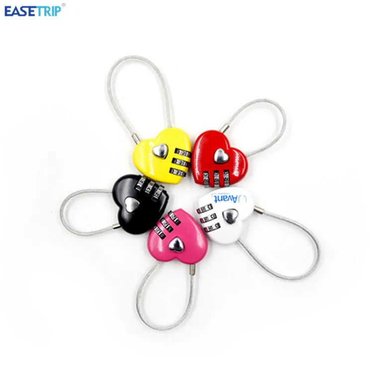 Best Travel Backpack Cable Metal Cord Password Padlock Luggage Bag Heart Shape Love Lock