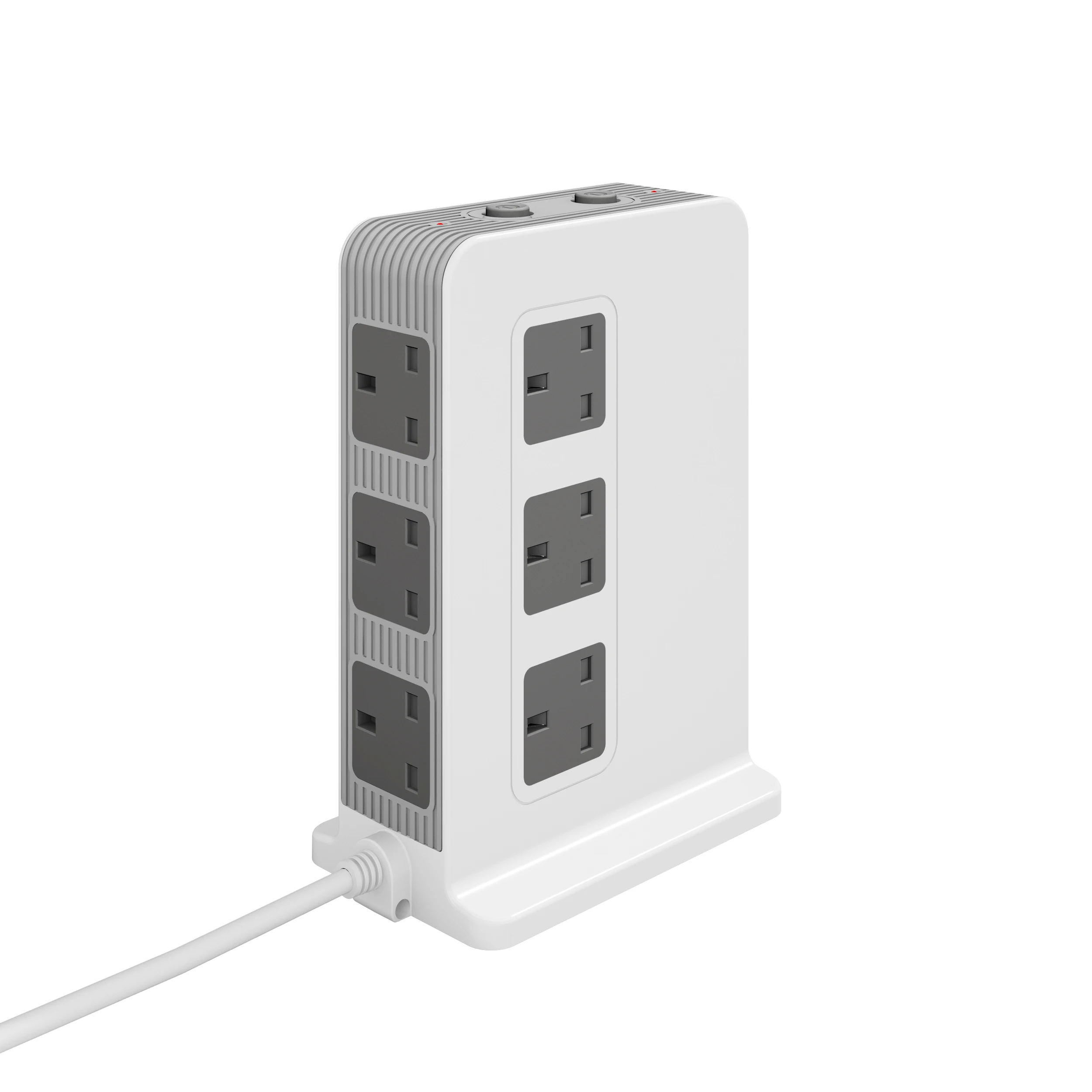 3 USB-A 1 QC Port Electric Socket With AC Outlet Power Switch Tower Extension Lead Uk Pin Plug And Cable