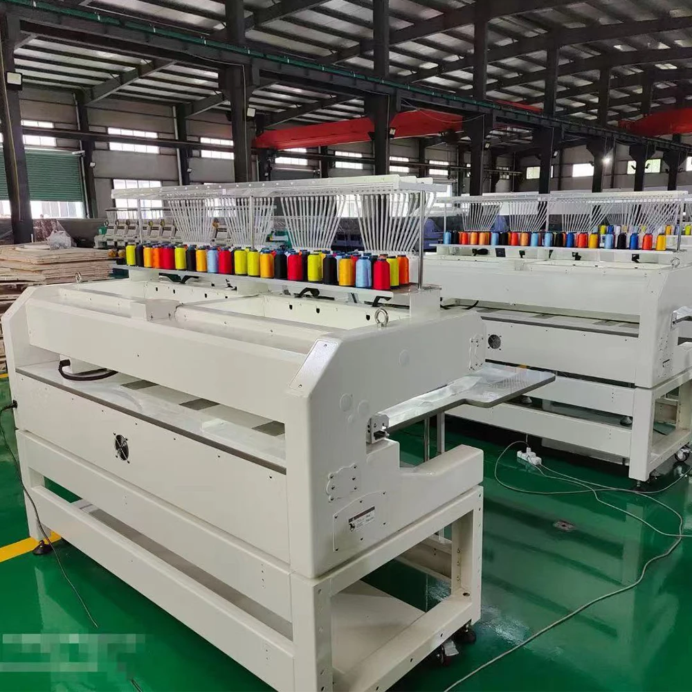 industrial 4 heads flat fabric cap design logo making computerized embroidery machines for beading pearl sequin cording