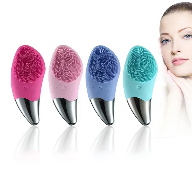 2023 Hot Sell Mini Waterproof Usb Sonic Face Brush Electric Silicone Face Cleaner Brush Facial