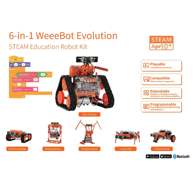 Mental 6 in 1 training  programming educational robot car kit for kid