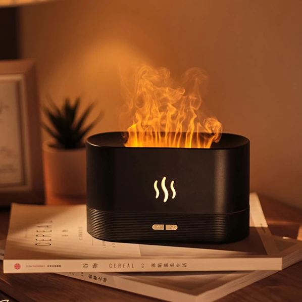 Dropshipping Ultrasonic Air Humidifier Purifier Usb Flame Aroma Diffuser Use Home Fire Light Flame Humidifier
