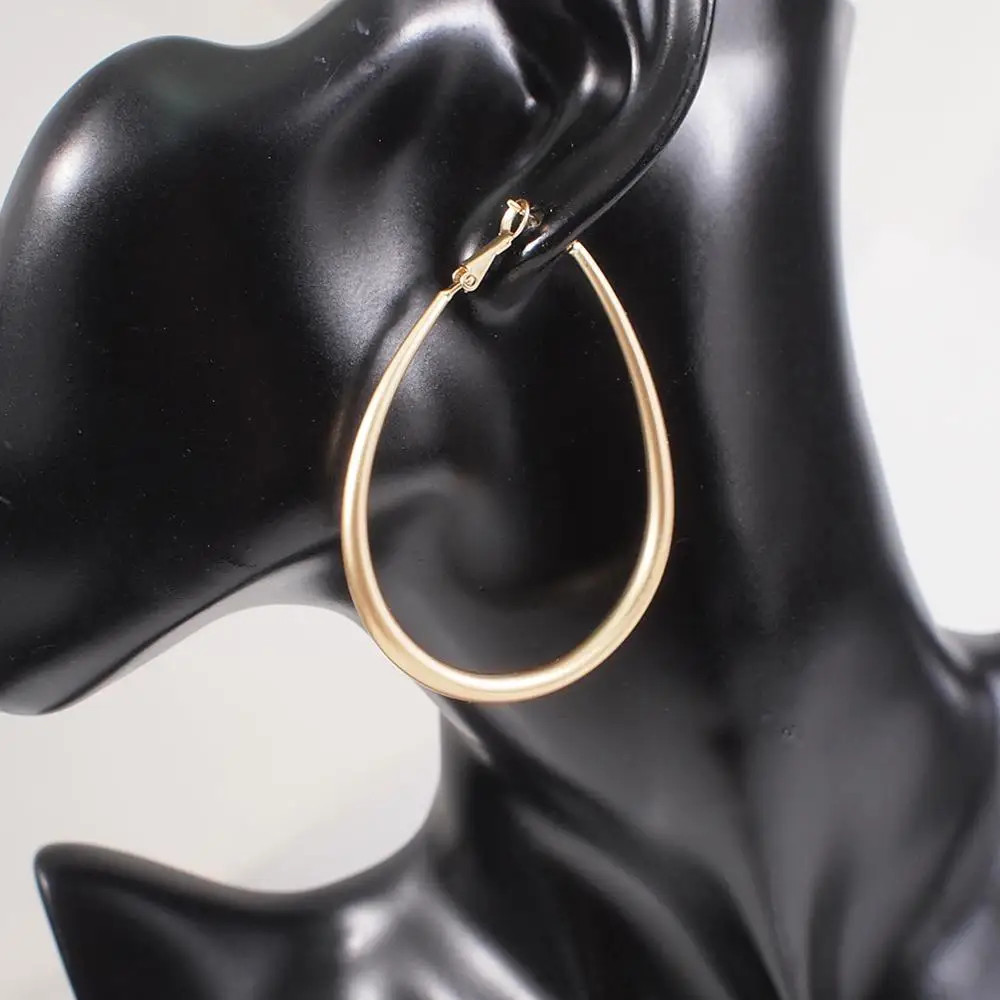 Matte Gold Plated Hoop Earrings Girls Geometric Earrings Copper Jewelry Women Wholesale Earring Charms New Accessories
