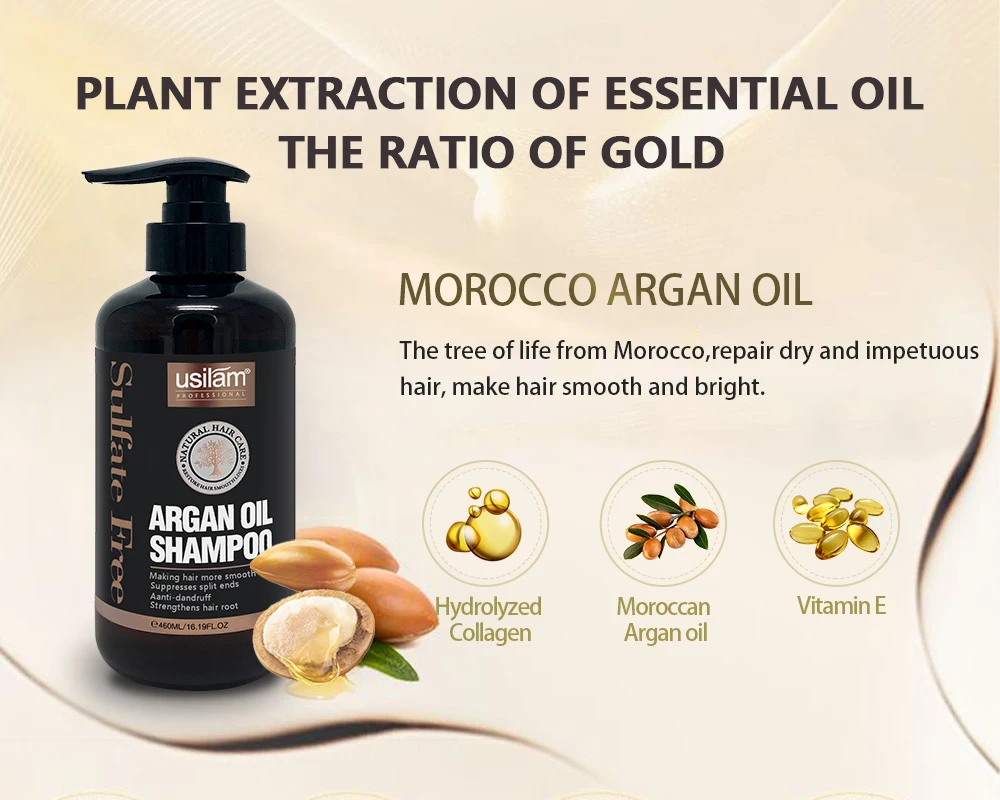 private label OEM luxury sulfate free Hair Natural Argan Oil sulfate-free  sulfate free shampoo